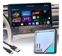 YolanAuto Magic Ai Box 11 (version pro) Carplay sans fil, Android Auto, Android OS 13 et 8 Core, 8 + 128 Go, Plug & Play pour OEM Wired Carplay et Android Auto, boîte multimédia compatible GoogleMap