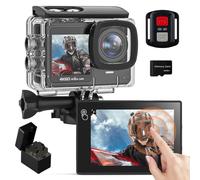 Yolansin Caméra Sport 4K 24MP avec Carte SD 64GB, Caméra Étanche à Écran Tactile 131FT, WiFi Caméra d'action avec Pré-Enregistrement, Télécommande, 2x1350mAh Batteries, Chargeur, Kit d'Accessoires