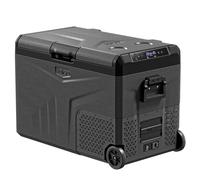 Yolco TCX50 Space Grey Glacière compresseur 50 l - Dual Zone - 20 °C, 12/24 V & 230 V, application Bluetooth, réfrigérateur et congélateur avec roulettes pour camping et voyage