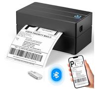 YOLEANSON Imprimante d'étiquettes d'expédition thermique Bluetooth, imprimante d'étiquettes thermiques 4x6, imprimante d'étiquettes d'affranchissement pour entreprise, compatible avec Android et iOS