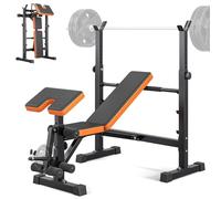 YOLEO Banc de Musculation Multifonctionnel Complet 6-en-1, Capacité 250 kg, Banc d'entraînement Réglable et Pliable, Banc d'exercice pour le Corps Entier Inclinable avec Support pour Barre