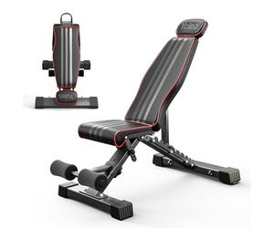 YOLEO Banc de Musculation Pliable Multifonction 300 kg avec Dossier | Appui-tête Élargis, Banc d'Entraînement Abdominal avec Dossier Réglable en 10 Positions