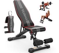 YOLEO Banc de musculation Réglable, Certifié ENISO de 375 kg | Pré-assemblé à 98 %, Banc Musculation Pliable avec 84 Positions pour Salle de Sport à Domicile, Assise Plus Large
