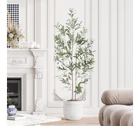 YOLEO Grand olivier artificiel en pot - 150 cm - En plastique - Pour maison, bureau, balcon, jardin, décoration moderne