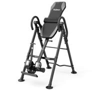 YOLEO Table d'inversion par Gravité, Robust, Angle Réglable par Gravité, Pliable, avec Coussin de Soutien Lombaire Poids de l'utilisateur jusqu'à 300 lbs (Argent)