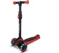 YOLEO Trottinette Enfant Garçon Fille Pliable Hauteur Réglable 4 Roues Flash 3-12 ans Charge Max 50kg