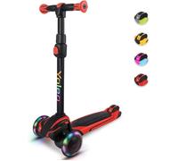 Yoleo Trottinette Pliable enfants avec roues lumineuses LED,Trottinette 4 hauteurs réglables pour garçons filles âgés de 3 à 12 ans
