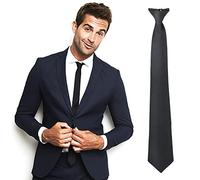 Yolev 1 Pièce Cravate Noire Classique Couleur Unie Réglable Cravate pour Hommes Marié Vêtements Accessoires