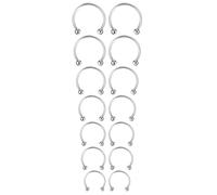 Yolev 14 Pièces Piercing Septum 6/7/8/9/10/12/14 mm en Acier Chirurgical - Fer à Cheval Nez Anneau Cerceau Ensemble Piercing Anneaux Sourcils Cerceaux Lèvre