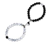 Yolev 2 Pièces Bracelet Amitié Couple Amoureux pour Relation Eternelle - Longue Distance, Mère Fille en Forme de Cœur Serti de Cordon pour Petit Ami, Petite Amie, Amant, Meilleur Ami