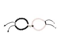 Yolev 2 Pièces Bracelet Couple Magnétiques pour Homme et Femme - Relation Eternelle Longue Distance en Forme de Cœur de Cordon pour Mere Fille Petit Ami Amie Amant Meilleur Ami