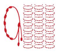 Yolev 24 Pièces Bracelet Corde Rouge Protection Porte Bonheur Femme Amulette Fait Main Amitié Noeud Kabbale Chanceux Fil Rouge pour Femme Homme Fille