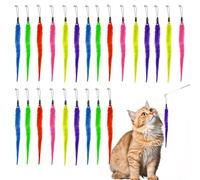 Yolev 24 Pièces Jouet pour Chat en Forme de Ver, Jouet Interactif pour Chat, Recharges de Jouet à Plumes Torsadées, Accessoires pour Jouet de Chasse Interactif (6 Couleurs)