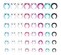Yolev 48 Pièces Piercing de Septum Nasal Anneau de Nez en Forme de C 14G 12G 10G 8G 6G 4G Pince de Septum Nasal avec Noir O Ring Anneau de Nez en Fer à Cheval de Buffle Oreilles Nasales