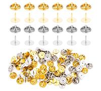 Yolev 50 Paires Fermoir Pins Sangles de Goupille d'Embrayage Papillon 10mm Epingles Vierges Insignes d'Embrayage Papillon Goupilles de Verrouillage Artisanat Faisant des Insignes Attache Broche Pins