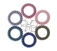 Yolev 6 Pièces Dragonne Porte-clés En Plastique Printemps Spirale Anneau De Cheveux Porte-clés Dragonne Porte-clés Pour Gym Piscine Clés