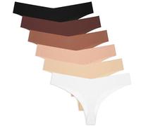 Yolev 6 Pièces Strings pour Femmes Slips sans Couture String Invisibles sans Couture sous-Vêtements pour Femmes Culottes Invisibles Slips Invisible à Taille en V pour Femmes (S) Multicolore