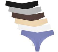 Yolev 6 Pièces Strings pour Femmes Slips sans Couture String Invisibles sans Couture sous-Vêtements pour Femmes Culottes Invisibles Slips Invisible à Taille en V pour Femmes (M, Multicolore)