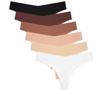 Yolev 6 Pièces Strings pour Femmes Slips sans Couture String Invisibles sans Couture sous-Vêtements pour Femmes Culottes Invisibles Slips Invisible à Taille en V pour Femmes (M) Multicolore