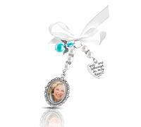 Yolev Bouquet de Mariage Pendentif Photo Charm Glamour Dentelle de Mariée Ovale Photo Glamour Cadre Bridal Memorial Bouquet Photo Tu Seras Toujours Dans Mon Coeur Bouquet de Mariée Glamour