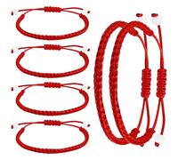 Yolev Bracelet Rouge Réglable Chaîne Tressé Noué Chanceux Amulette Amitié Couple