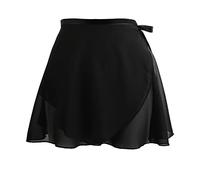 Yolev Jupe de Ballet pour Femme en Mousseline de Soie Noire - Portefeuille, Taille Ajustable, Cravates - pour Danse et Gymnastique
