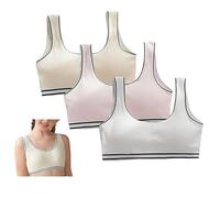 Yolhloy Soutiens-Gorge de Sport pour Filles, Soutien-Gorge D'entraînement avec Coussinets Amovibles, sous-Vêtements sans Couture Coton Bra Confortable Brassieres Sport 10-15 Ans Adolescente