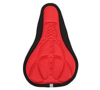 YolieraArt Bike Seat Cover, Sponge Soft Breathable Cushion with Concave Convex Design, Easy Installation, Suitable for Mountain Road Indoor Fitness Bikes Fixed Gear (rouge)