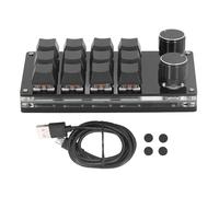 YolieraArt Clavier mécanique filaire programmable à 12 touches, 2 boutons, console industrielle personnalisée avec interrupteur rouge, support macro, prend en charge la programmation du clavier,