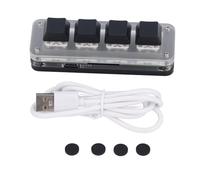 YolieraArt Console industrielle personnalisée avec raccourci programmable filaire à 4 touches, mini clavier mécanique avec interrupteur rouge, lumière RVB, connexion USB C,