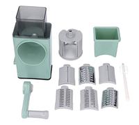 YolieraArt Coupe-légumes multifonction - Râpe rotative à main avec 6 lames en acier inoxydable et base d'aspiration pour fromage, carotte, pomme de terre, vert