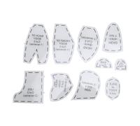 Yolieraart Ensemble de règles de gabarit d'ours à mémoire de forme, guide de patron de couture acrylique pour fabrication de jouets de luxe de bricolage, pochoirs de règle