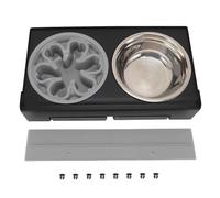 YolieraArt Gamelle surélevée pour animal de compagnie, angle de hauteur réglable, protection du cou, gamelle de nourriture pour chat, acier inoxydable, matériau ABS et silicone, (gris)