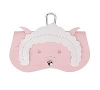 YolieraArt Glasses Bag, Cute Little Goat Pattern Leather Storage Pouch, 6.1 x 3.5in Portable Case, Hook Design for Home Travel (Rose)