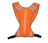 YolieraArt High Visibility Reflective Vest, Adjustable Safety Vest, 120G European Standard Polyester Cloth, Orange Red Mesh, for Running Jogging Walking Cycling