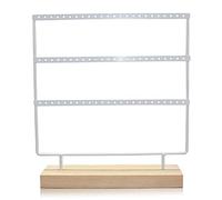 YolieraArt Jewelry Stand, 3 Layers Iron Earring Display Rack, Elegant Compact Design, Large Capacity, Decorative Practical Storage for Earrings Studs Retail Display (White)