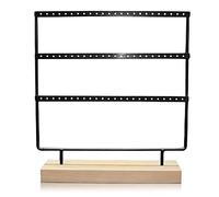 YolieraArt Jewelry Stand, 3 Layers Iron Earring Display Rack, Elegant Compact Design, Large Capacity, Decorative Practical Storage for Earrings Studs Retail Display (Black)