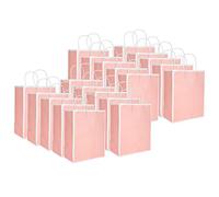 YolieraArt Lot de 20 sacs en papier kraft réutilisables, multicolore, vert, rose, bleu, 20 x 10,8 x 25 cm, pour vêtements, cadeaux, collations, Noël, Valentine (poudre de base solide de bord)