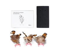 YolieraArt Lot de 3 jouets en plumes pour animaux de compagnie, motif abeille, interactif pour chats, chatons, chiens, plumes en plastique souple, favorisent l'activité, la réduction de l'anxiété