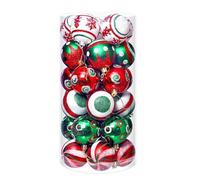 YolieraArt Lot de 30 boules de Noël à suspendre pour sapin de Noël de 6,1 cm, fournitures de décoration de Noël peintes, décorations en plastique multicolores, résistantes à l'usure, robustes, avec
