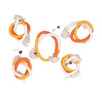 YolieraArt Lot de 5 jouets interactifs en corde de coton tissée à la main, nettoyage des dents, avec fruit d'herbe à chat, pour chatons d'intérieur, jeu à mâcher, soulage l'ennui (70,1 cm)