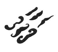 YolieraArt Lot de 6 fausses moustaches noires auto-adhésives pour barbe - Simulation de poils du visage - Idéal pour Halloween
