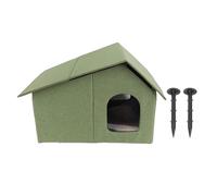 YolieraArt Maison d'extérieur pour chat - Pliable - Repulseur d'eau - Spacieuse - Pour toutes les saisons - Protection contre les intempéries - Abri portable pour chats et petits chiens - Vert