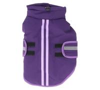 YolieraArt Manteau chaud pour chiens de grande taille, gilet thermique résistant à l'eau, polyester avec doublure en peluche, boucle crochet à la taille réglable, rayures contrastées élégantes, (XL)