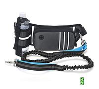 YolieraArt P e t R u n Laisse pour Chien sans Mains, Laisse de Course à la Taille avec Pochette zippée et Porte-Bouteille d'eau, Cordon élastique réfléchissant pour Le Jogging et (Taille Uniforme