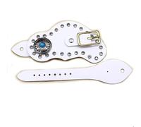 YolieraArt Paire de sangles d'éperon rétro occidentales avec boucle, matériau en cuir de vache véritable pour l'entraînement du cheval, surface incrustée de strass décoratifs, boucle en métal pour un