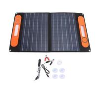 YolieraArt Panneau solaire en silicone monocristallin 18 V 100 W, design portable à 2 plis, revêtement ETFE, optimisation de la charge automatique, avec poche de rangement, pour voiture, camping-car