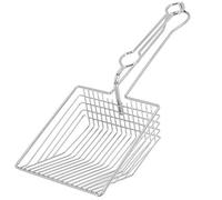 YolieraArt Pelle à litière en métal pour chat avec design creux, revêtement en résine époxyde résistant aux taches, pelle à sable ergonomique à long manche pour animal domestique, outil de nettoyage