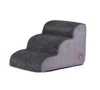 YolieraArt Rampe d'escalier pour chien à 3 niveaux, housse en velours côtelé avec éponge de rebond haute densité antidérapante pour lit et canapé, design en forme d'arc pour protéger les articulations