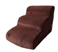 YolieraArt Rampe d'escalier pour chien à 3 niveaux, housse en velours côtelé avec éponge de rebond haute densité antidérapante pour lit et canapé, design en forme d'arc pour protéger les articulations